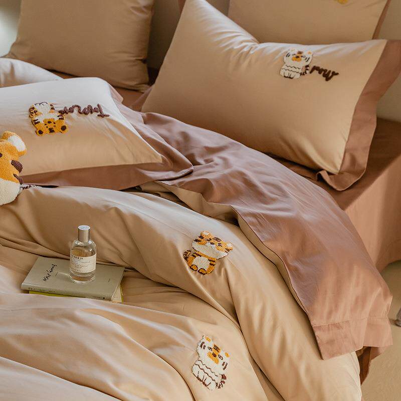 可爱通100支卡毛巾绣长绒棉四上件全棉套被套床单PZ2468儿童纯棉