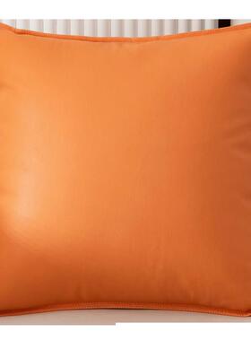 科技布抱枕轻奢客厅沙发高档皮靠枕套现代靠垫腰枕橙色大定制北欧