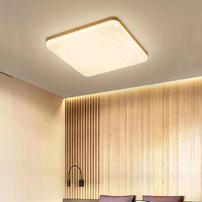 灯具现代灯风格led吸顶灯木质房间简约卧室阳台原木日式圆形新款