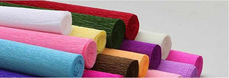 彩色皱纹纸卷边纸伸缩纸手揉纸diy手工材料玫瑰花鲜花花束包装纸详情4