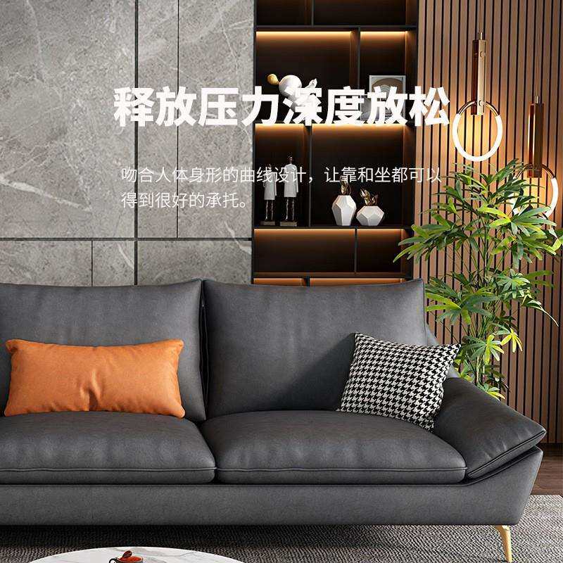 轻奢科技布沙发大小户型简约布艺沙发客厅现代轻奢家具组合套装