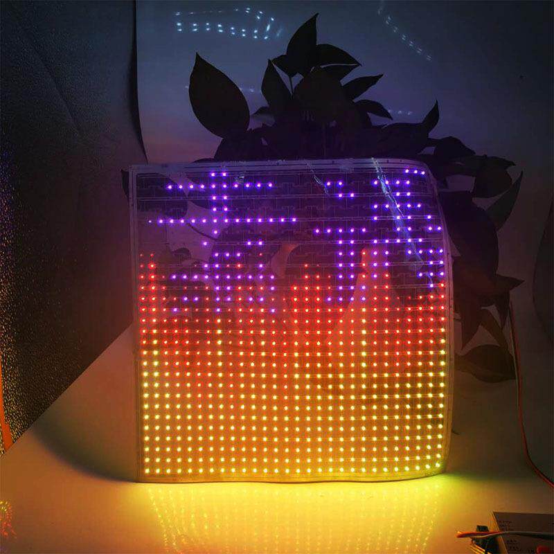 led透明像素软屏编程动画全彩文字高亮像素屏30x30cm创意灯条屏