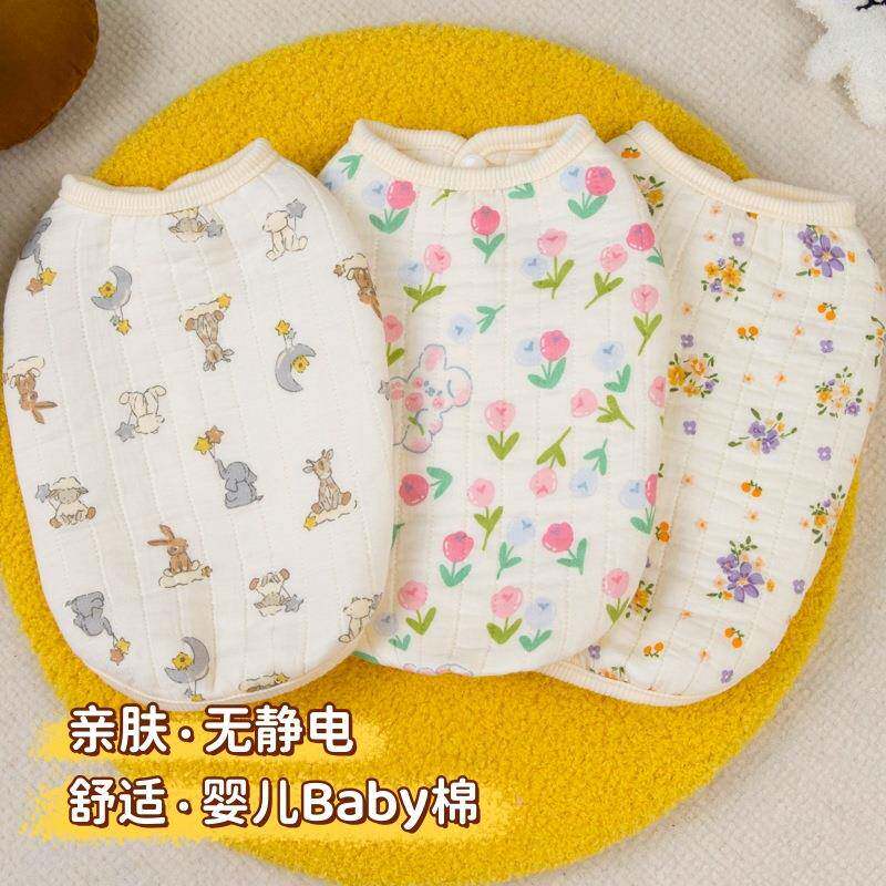 宠物猫咪狗狗衣服春秋冬天泰迪比熊小型犬婴儿棉背心保暖开衫马甲