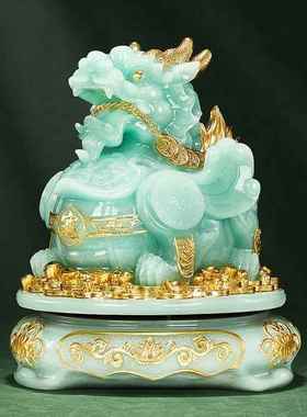 新款玉石招财貔貅摆件貔恘家居客厅博古架电视柜高档大气乔迁开∑