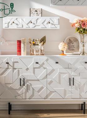 民法式浪14858漫玄关柜入户收走过道柜宿白色廊装饰柜高级感创意