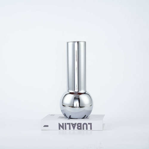 轻奢现代简约银色电镀玻璃琉璃花器花瓶样板房家居客厅餐桌装饰品