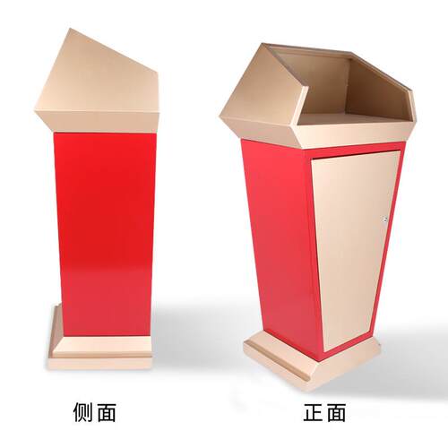 豪华型不锈钢演讲台移动客服咨询酒店餐厅物业迎宾接待礼仪发言台