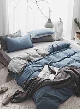 高档晚猫床上用品四件套全安棉纯棉网红款简被单i简ns北欧极风约
