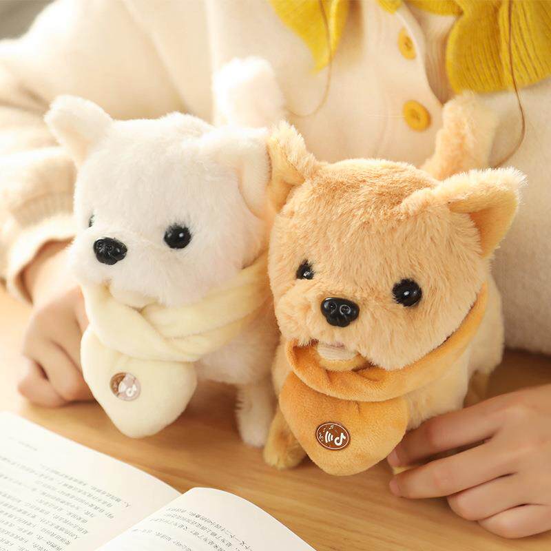 摆地摊机器狗儿童电动公仔电动狗会叫走路智能泰迪毛绒玩具仿真狗