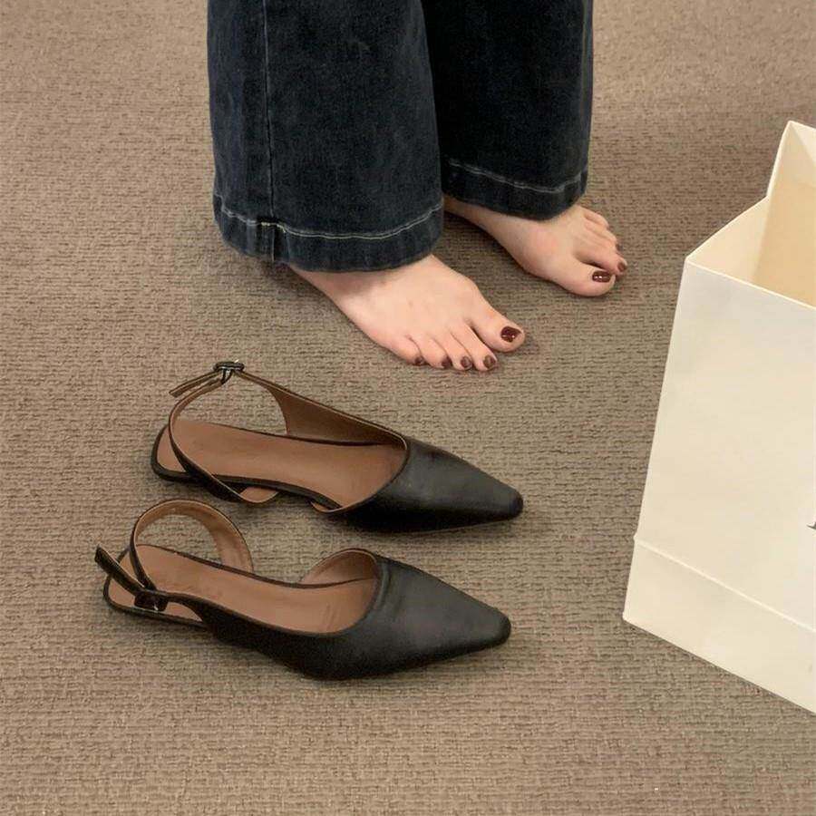 德雅花园~ITSK凉鞋女法式包头一字扣复古配裙子度假罗马鞋