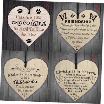 1Pc Wooden LOVE Christmas Chip Hanging Gift