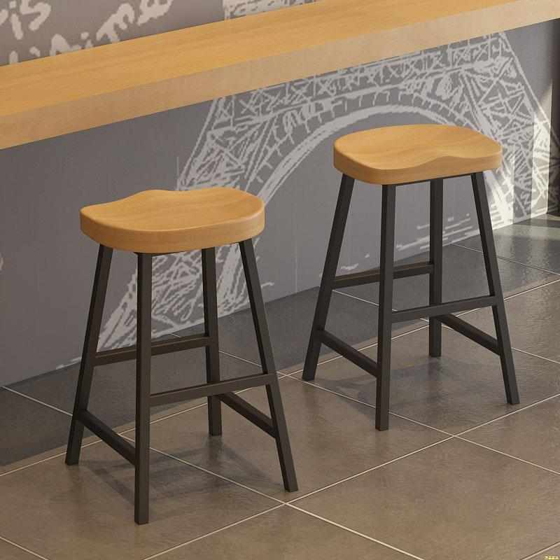 北欧实木铁艺高e脚椅吧台椅家用吧台凳高脚凳吧凳酒吧凳餐凳高凳