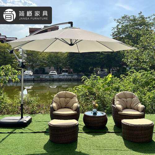 户外休闲简约家具度假村别墅花园庭院藤椅民宿阳台椅子茶几三件套