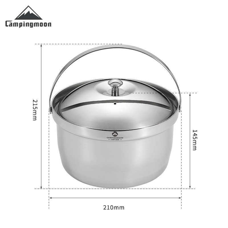 露营加厚 饭锅不锈钢锅野营汤锅柯-曼具便携cc21焖自驾炊具户外