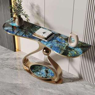 轻奢风岩板玄关桌现代简约玄关台厅门条792大案端景台客靠墙小户