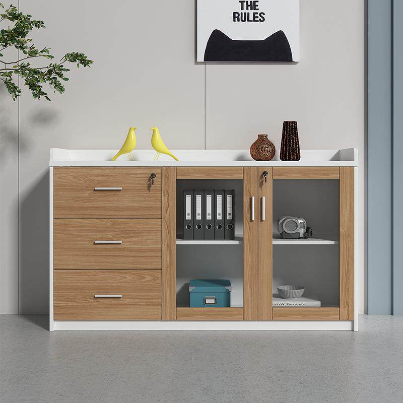 办公室文柜柜储物柜木质职员隔柜档案资料柜OGS带锁柜子矮办断公