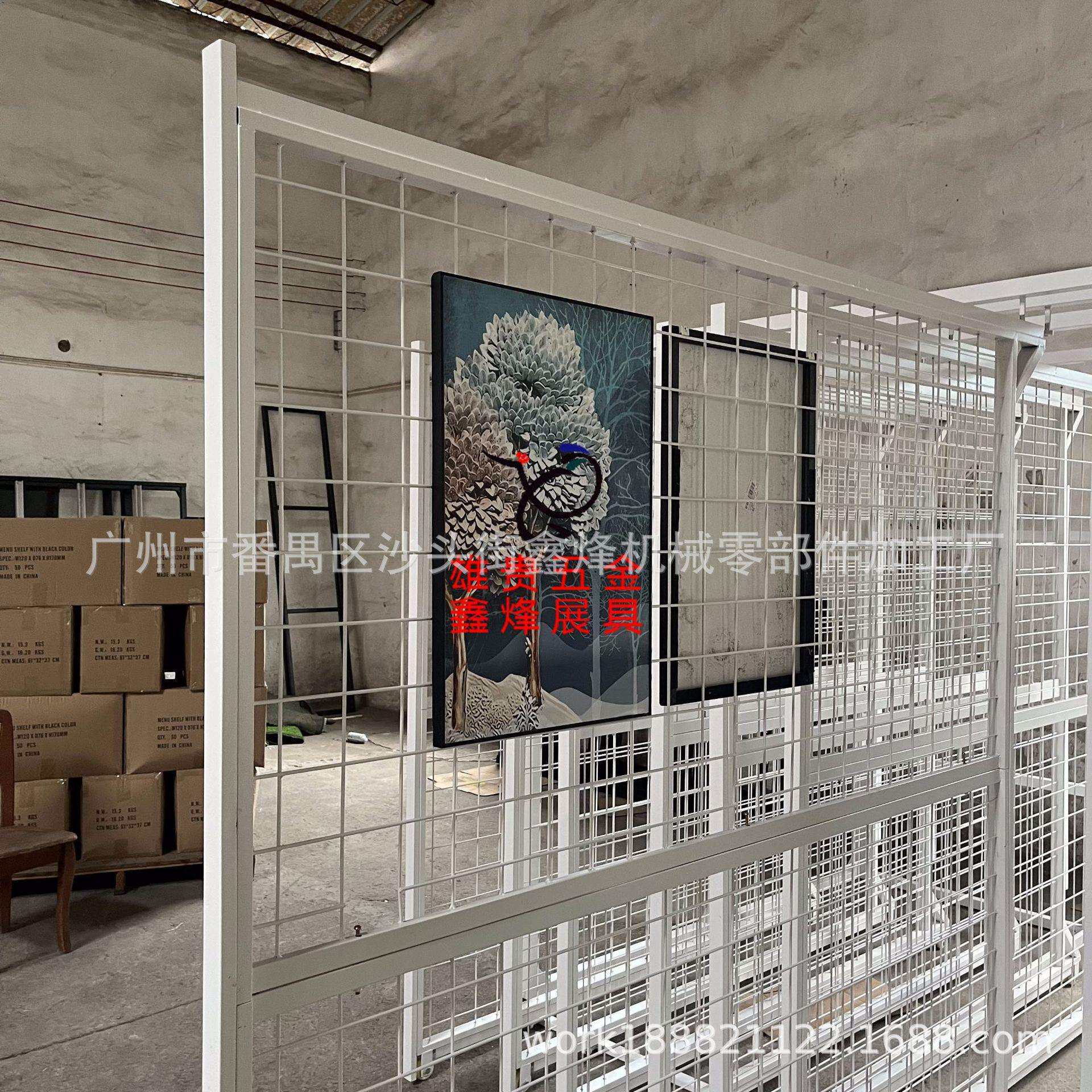 厂家直销铁丝网推拉挂画展示架 画框抽拉展架 挂画架工具配件展架