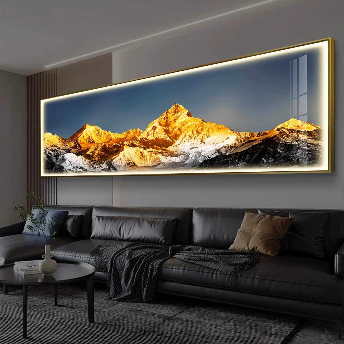 靠背金山现代无障碍豪华客厅装饰画夜光沙发背景墙挂画办公室财富