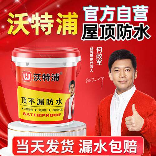 沃特浦屋顶专用防水涂料防漏防水胶屋顶漏水裂缝渗水补漏胶材料