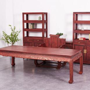 比亚血檀写字台办公桌全实木书法桌新中式 赞桌紫非洲522小叶书檀