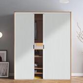 衣柜折叠门开放式 衣帽间金属砌墙隐形蜂巢推拉免打孔伸缩隔断移门