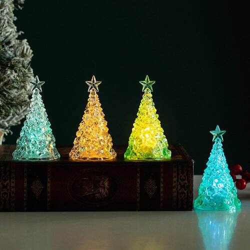 Christmas tree transparent crystal night light decoration 灯