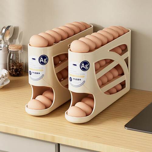 Plastic Egg Storage Box for Refrigerator with Side Door Slid