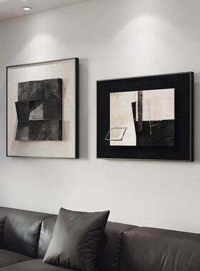 代简卧室床头装饰NM121920现画轻奢约高级面感客厅挂画黑白抽象立