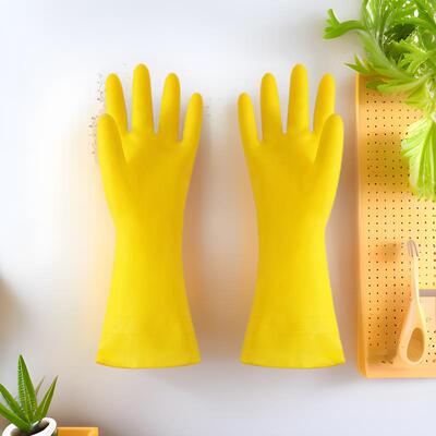 Durable rubber kitchen gloves for washing dishes and househo