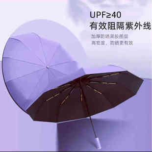 24股全自动伞12k双骨黑胶防晒伞加大折叠太阳伞遮阳伞晴雨伞批发
