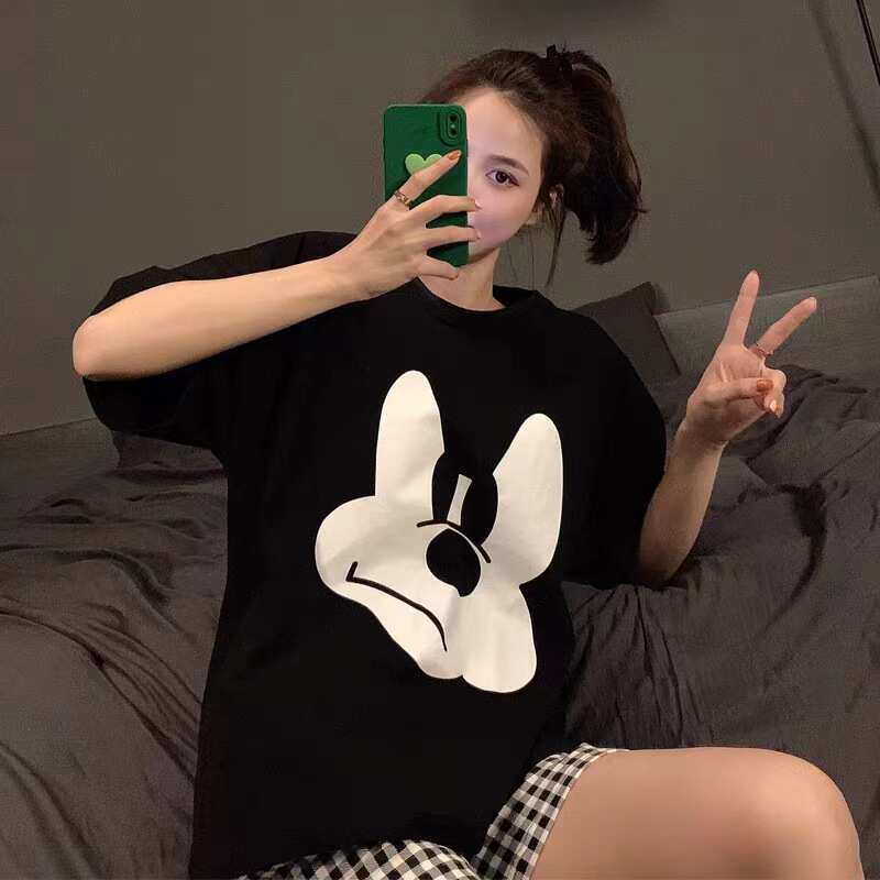 网红款夏季薄款睡衣女休闲可爱卡通短袖短裤女士家居服套装春秋款