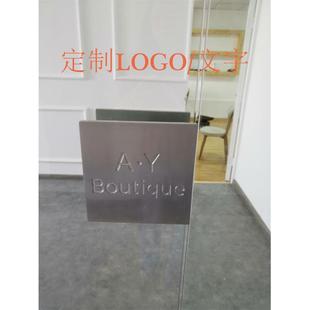 正方形圆形玻璃门拉手定制LOGO服装女门把手创意大门木门扶手网红