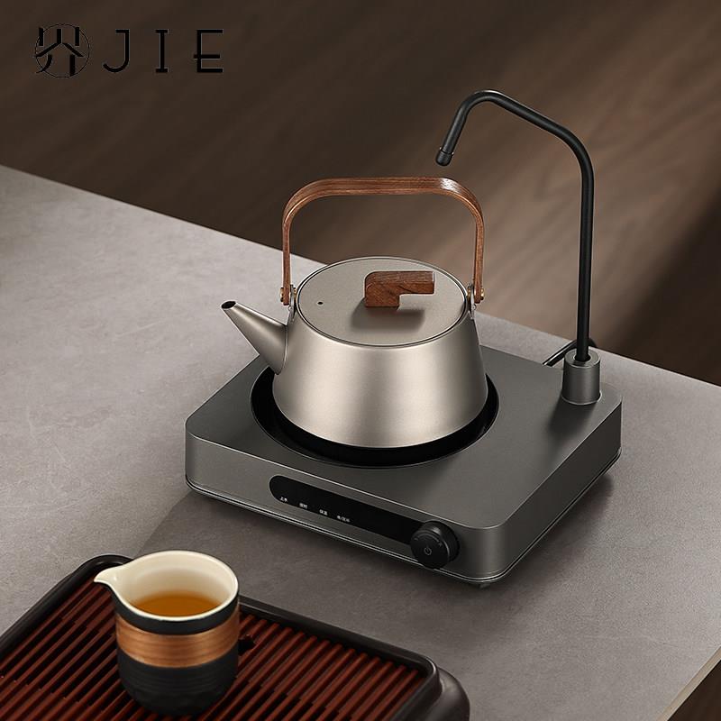 自动上水煮茶黑晶炉大功率静音家用玻璃煮茶器养身壶纯钛提梁壶