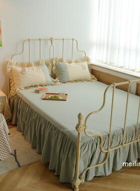 高档魅琳田-自制 式园i韩版四件套纯棉刺绣美花边ns公主风全棉床