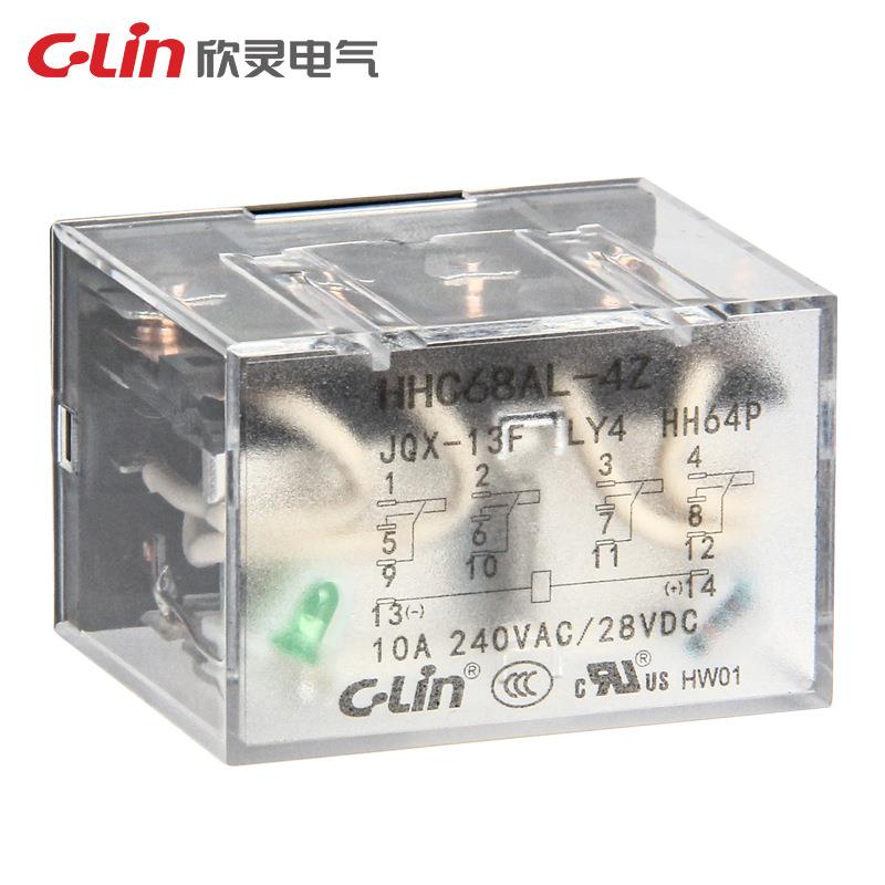 欣灵电磁HZI继电器家HHC68AL-4Z小型电磁中间继V电AC22厂0/D器C2