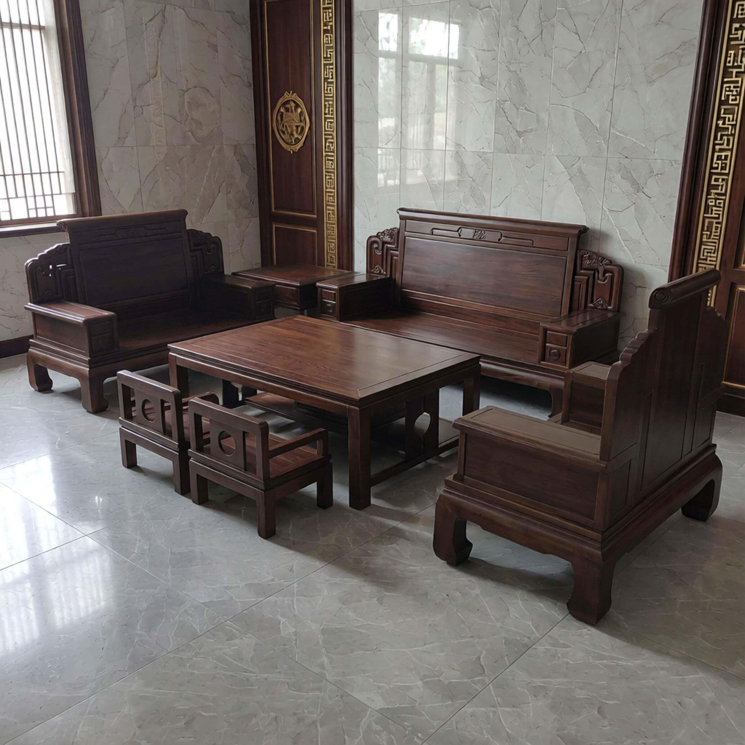 新中式全实木沙发组合客厅全套家具冬夏两用沙发大小户型红木家具