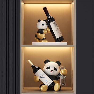 熊红酒架视摆猫件轻奢酒柜bj874-装饰品家居客厅餐柜电柜摆设边工