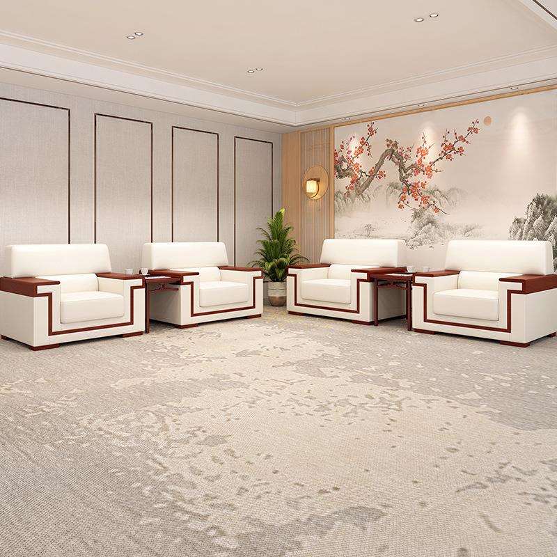 简约现代单人迎宾沙发贵宾接待室沙发领导商务会客区沙发茶几组合