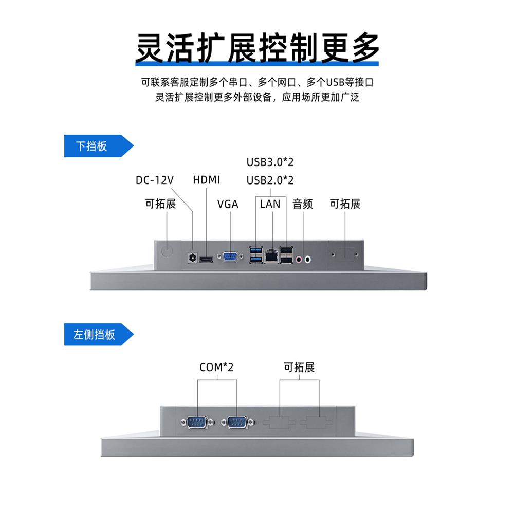 工控一体机嵌入式电容触摸工业平板电脑安卓XP显示器8/10/12/15寸