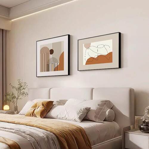 现代简约床头画 画卧室挂画 画抽象艺术高级感主卧客厅背景墙装