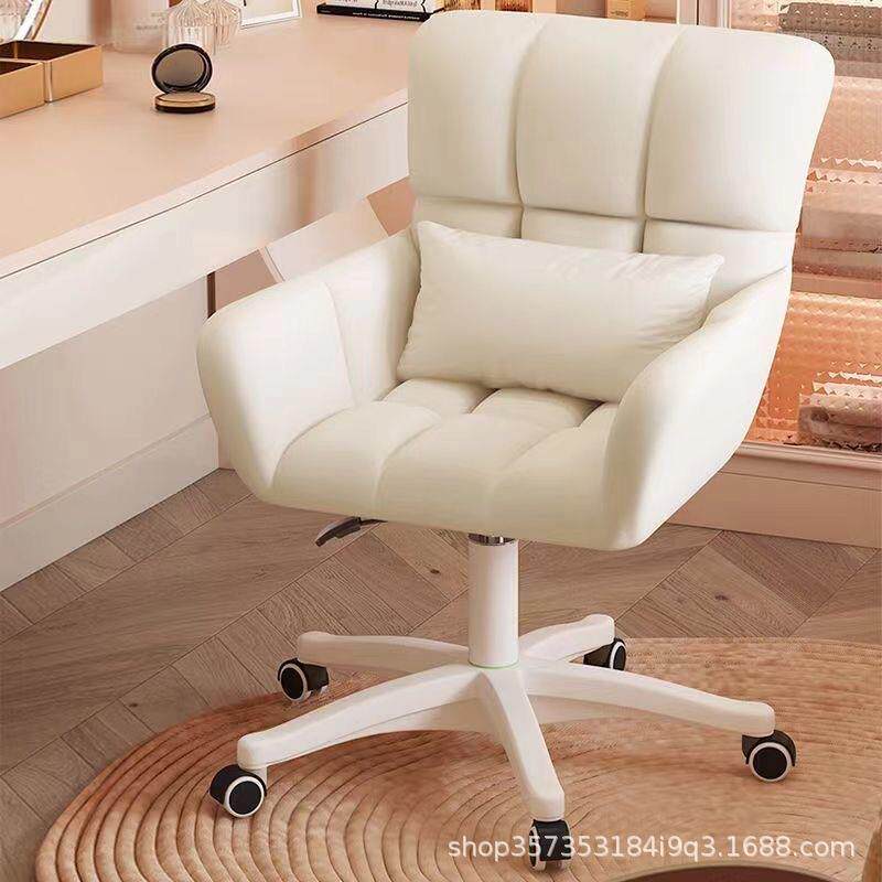 奶油风化妆椅家用椅子靠背梳妆台凳子女生卧室升降美甲凳