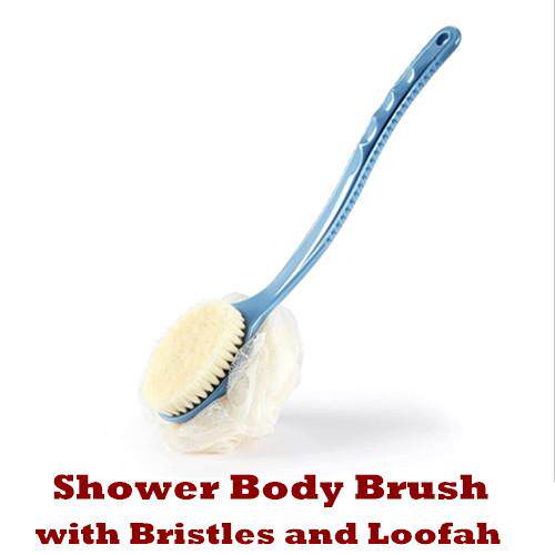 Shower Body Brush Back Scrubber Bath Mesh Sponge Bristles