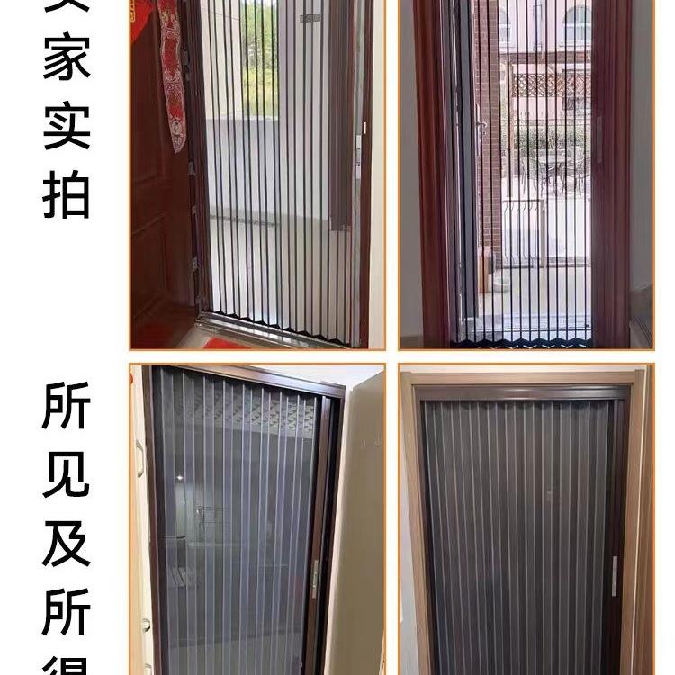 金刚网纱门带锁防盗隐形推拉伸缩防蚊沙窗门防猫狗鼠蚊虫宠物折叠