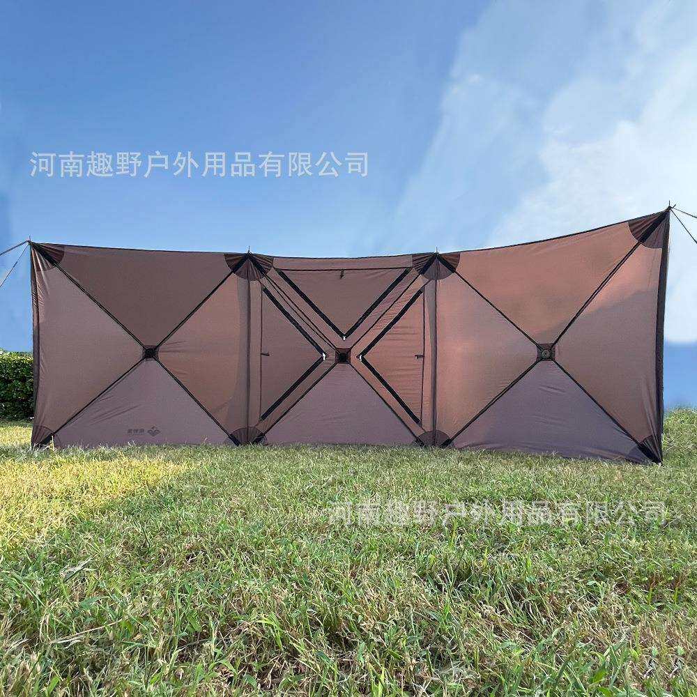 趣野营户外自动速开折叠挡风墙野营阵幕挡风屏野餐挡风围布阵幕