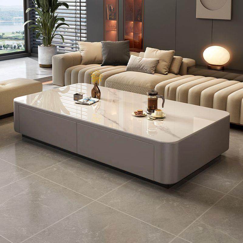 玻璃茶几电视柜组合客厅家用小户型简约现代轻奢风落地茶几带抽屉