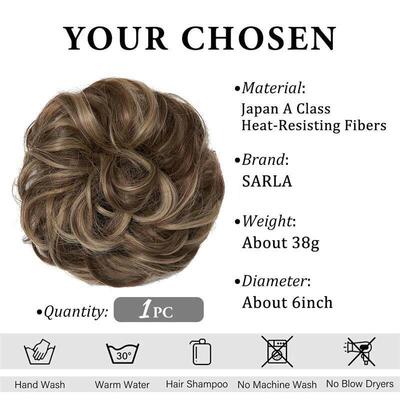 Synthetic Hair Bun Extensions Messy Curly Elastic Hair