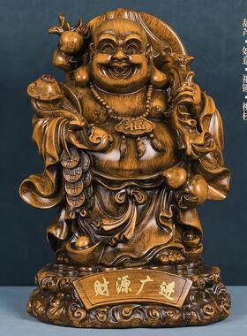 新财源广进佛像6590710弥款摆勒佛件仿檀木佛家居供招财奉风水摆