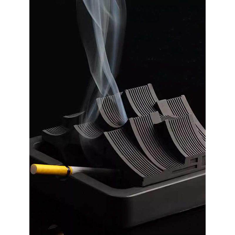 网红烟灰缸感美式轻奢创意家用客厅带盖防飞灰装饰摆件节日礼