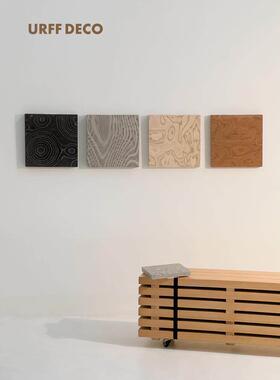 URFF DECO极简天然木纹玄关背景墙装饰挂画 画中古小众客厅饭厅树