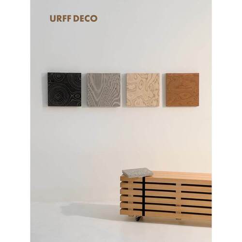 URFF DECO极简天然木纹玄关背景墙装饰挂画 画中古小众客厅饭厅树